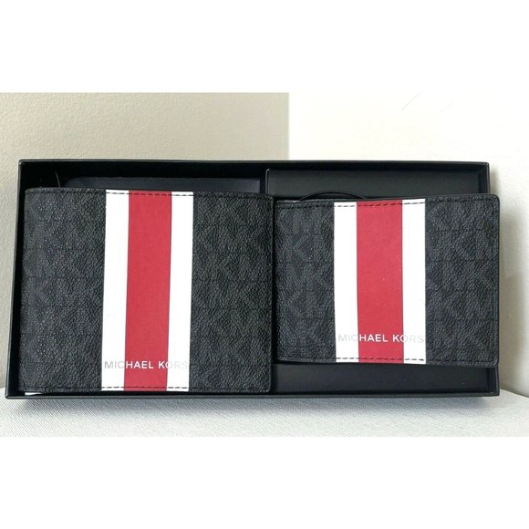 Michael Kors 3-in-1 Wallet Set Black Multi with Gift Box - Picture 1 of 4